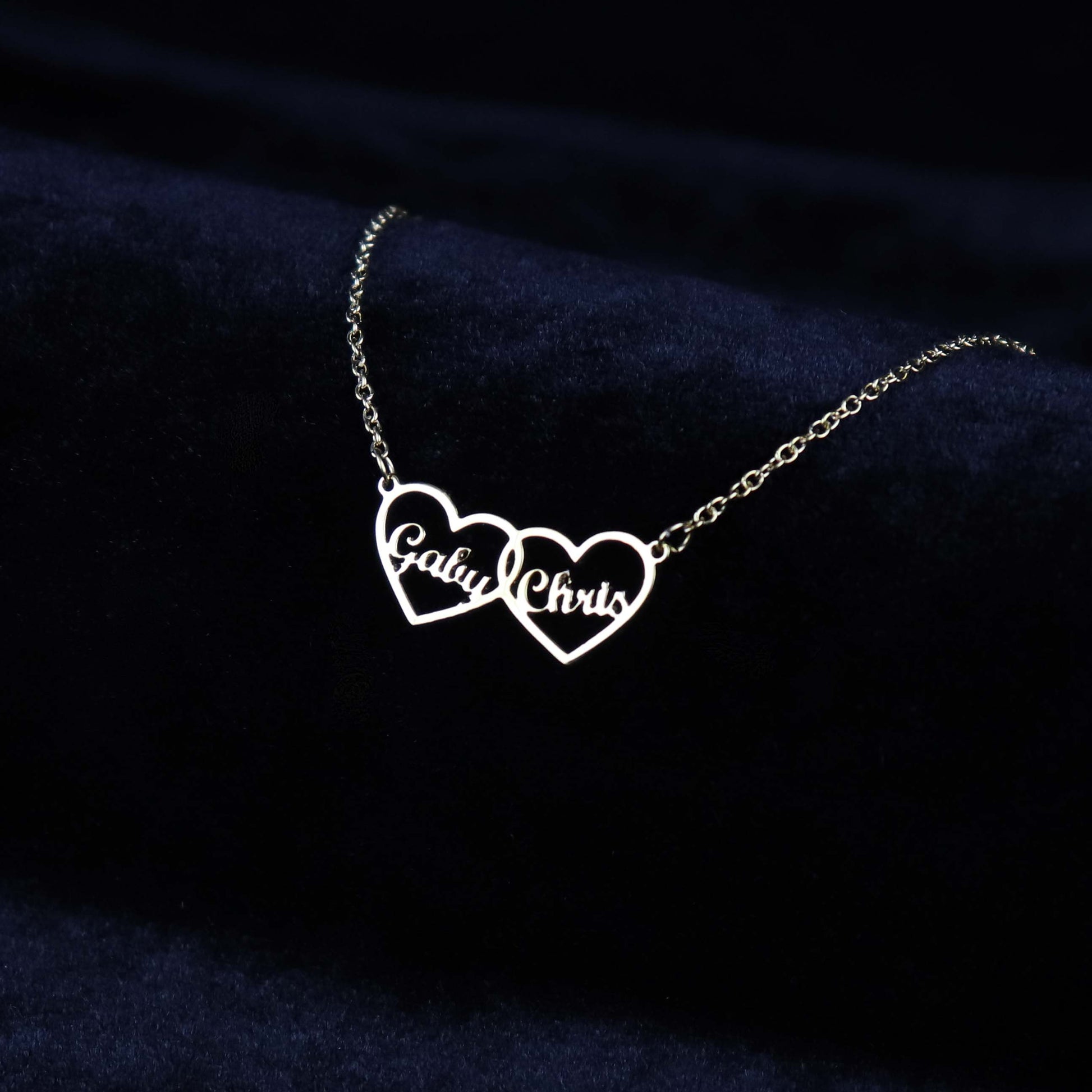 Two Hearts Personalized couple’s necklace